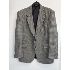 Vintage Chadmore Executive‎ Blazer Suit Jacket Tweed Houndstooth 46L Wool Blend